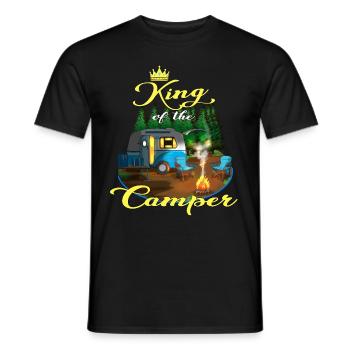 Wohnwagen King of the Camper Wohnmobil Camping Fan - Männer T-Shirt - Schwarz - Vorne - AI Model Male 178 light (178cm)