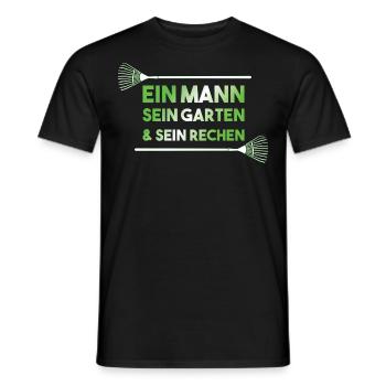 Ein Mann sein Garten sein Rechen lustiges Geschenk - Männer T-Shirt - Schwarz - Vorne - AI Model Male 178 light (178cm)