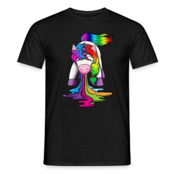 Licorne vomit créatures mythiques arc-en-ciel - T-shirt homme - noir - Devant - AI Model Male 178 light (178cm)