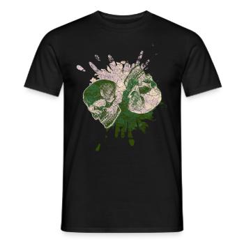 Skull Skull, Yin and Yang Skull, Yin-Yang - Men's T-Shirt - black - Front - AI Model Male 178 light (178cm)
