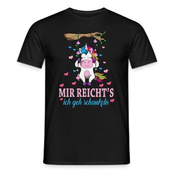 Einhorn Liebhaber Mir reichts ich geh Schaukeln - Männer T-Shirt - Schwarz - Vorne - AI Model Male 178 light (178cm)