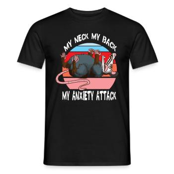 Oppossum My Neck My Back My Anxiety Attack Retro - Men's T-Shirt - black - Front - AI Model Male 178 light (178cm)