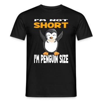 I 'im not short I’m Penguin Size Baby Pingouins Zoo - T-shirt homme - noir - Devant - AI Model Male 178 light (178cm)