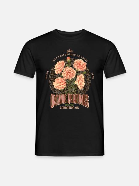 Parfum œillets Affiche vintage, publicité ancienne - T-shirt homme - noir