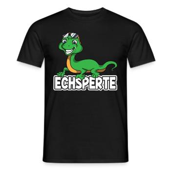 Echsperte Echse Reptilien Eidechse Experte Spruch - Männer T-Shirt - Schwarz - Vorne - AI Model Male 178 light (178cm)