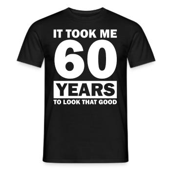 60e anniversaire 1961 Idée cadeau - T-shirt homme - noir - Devant - AI Model Male 178 light (178cm)