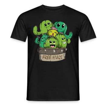 Free Hugs süße Kakteen Kostenlose Umarmung Kaktus - Männer T-Shirt - Schwarz - Vorne - AI Model Male 178 light (178cm)