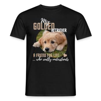 Golden-Retriever, lustiger Spruch - Männer T-Shirt - Schwarz - Vorne - AI Model Male 178 light (178cm)