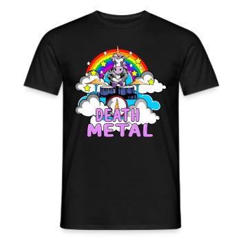 Batterie Death Metal pour les amateurs de licorne - T-shirt homme - noir - Devant - AI Model Male 178 light (178cm)