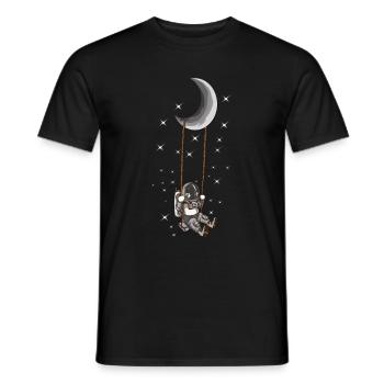 Astronaute Balançoire lune Univers Des étoiles - T-shirt homme - noir - Devant - AI Model Male 178 light (178cm)