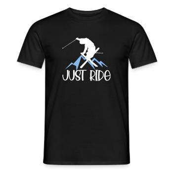 Ski just ride - Männer T-Shirt - Schwarz - Vorne - AI Model Male 178 light (178cm)
