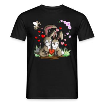 Lapins aime les lapins - T-shirt homme - noir - Devant - AI Model Male 178 light (178cm)