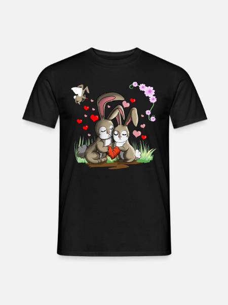 Lapins aime les lapins - T-shirt homme - noir