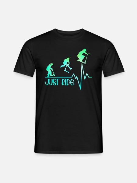 Just ride trottinette freestyle heartbeat - T-shirt homme - noir