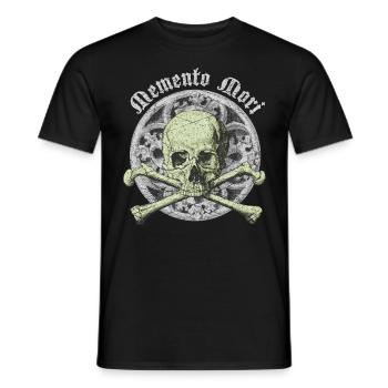Skull Totenkopf gothic Memento-Mori Schädel - Men's T-Shirt - black - Front - AI Model Male 178 light (178cm)