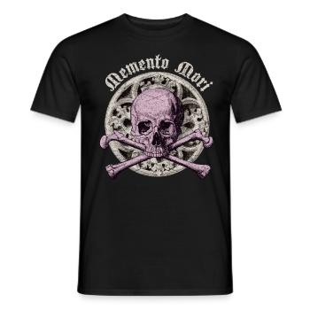 Skull Totenkopf gothic Memento-Mori Schädel - Men's T-Shirt - black - Front - AI Model Male 178 light (178cm)