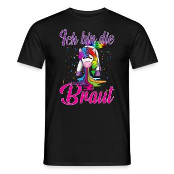 Ich bin die Braut Fabel Einhorn Hochzeit Party Fan - Männer T-Shirt - Schwarz - Vorne - AI Model Male 178 light (178cm)