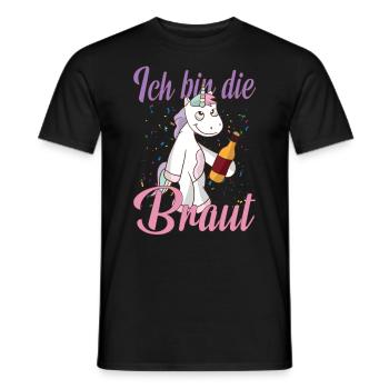 Ich bin die Braut Einhorn Fan Brautjungfern Spruch - Männer T-Shirt - Schwarz - Vorne - AI Model Male 178 light (178cm)