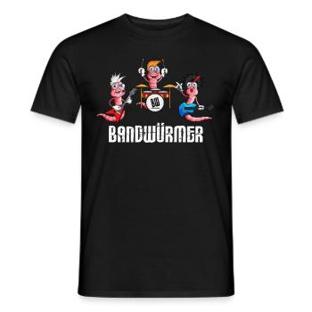 Lustige Bandwürmer Musiker Musikliebhaber Musik - Männer T-Shirt - Schwarz - Vorne - AI Model Male 178 light (178cm)