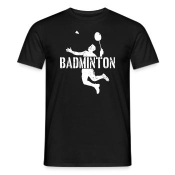Badminton - Männer T-Shirt - Schwarz - Vorne - AI Model Male 178 light (178cm)