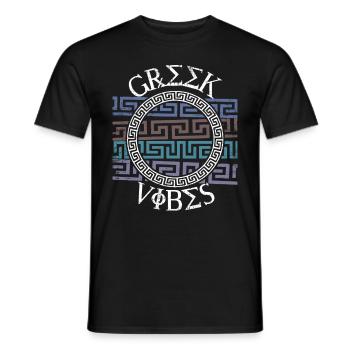 Greek pattern, Greece - Men's T-Shirt - black - Front - AI Model Male 178 light (178cm)