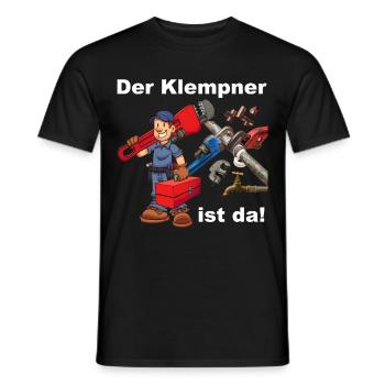 Der Klempner ist da! - Männer T-Shirt - Schwarz - Vorne - AI Model Male 178 light (178cm)