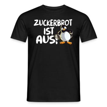Lustiger Pinguin mit Peitsche Zuckerbrot ist aus - Männer T-Shirt - Schwarz - Vorne - AI Model Male 178 light (178cm)