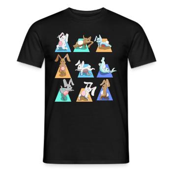 Lapins sportifs lapins de compagnie Yoga Poznan Sport - T-shirt homme - noir - Devant - AI Model Male 178 light (178cm)