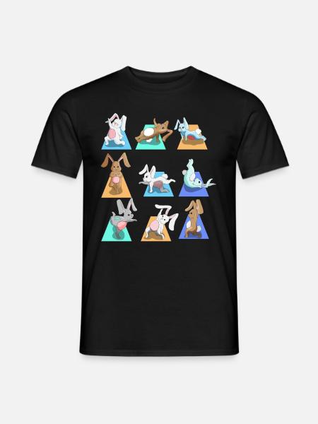 Sportliche Häschen Haustier Hasen Yoga Posen Sport - Männer T-Shirt - Schwarz