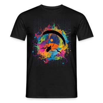 Paragliding Gleitschirm t-shirts hoodie - Men's T-Shirt - black - Front - AI Model Male 178 light (178cm)