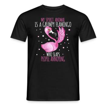 Flamingo Ohrfeige Nervige Menschen Spaßig Witzig - Männer T-Shirt - Schwarz - Vorne - AI Model Male 178 light (178cm)