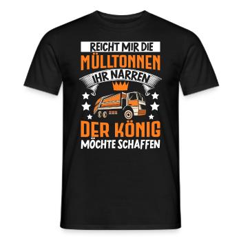 Müllmann Müllauto Müllwagen Müllabfuhr Geschenk - Männer T-Shirt - Schwarz - Vorne - AI Model Male 178 light (178cm)