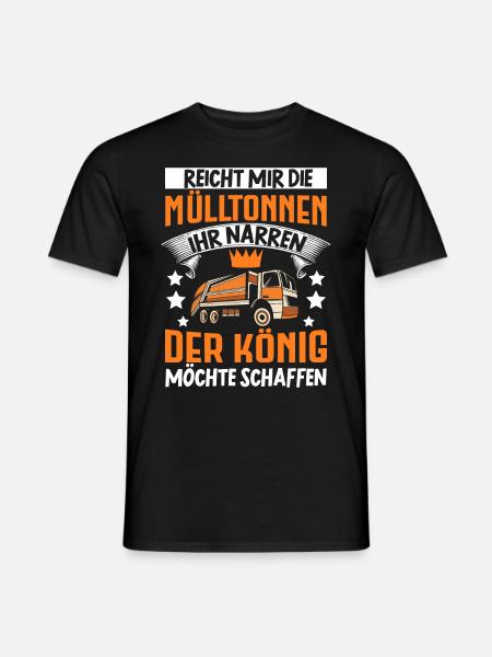 Müllmann Müllauto Müllwagen Müllabfuhr Geschenk - Männer T-Shirt - Schwarz
