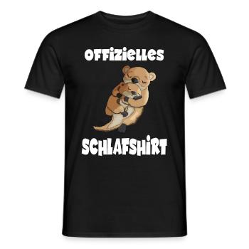 Offizielles Schlafshirt Schlafanzug Pyjama Otter - Männer T-Shirt - Schwarz - Vorne - AI Model Male 178 light (178cm)