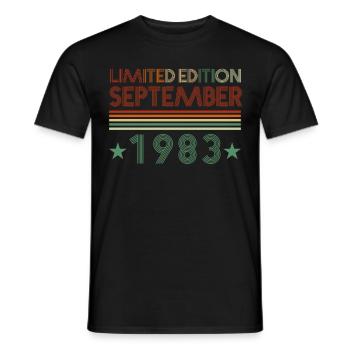 38th birthday September 1983 gift idea - Men's T-Shirt - black - Front - AI Model Male 178 light (178cm)