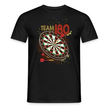 Team 180 Dart Dartscheibe Teamplayer Dartspieler - Männer T-Shirt - Schwarz - Vorne - AI Model Male 178 light (178cm)