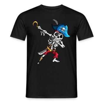Dabbing Piraten Skelett Augenklappe Piratenschiff - Männer T-Shirt - Schwarz - Vorne - AI Model Male 178 light (178cm)