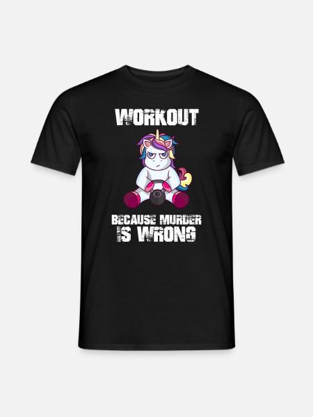 Training Workout Einhorn Laune lustiger Spruch - Mænd T-shirt - sort