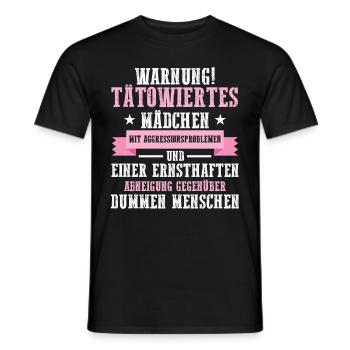 Tattoo Mädchen Geburtstag Weihnachten Geschenk - Männer T-Shirt - Schwarz - Vorne - AI Model Male 178 light (178cm)