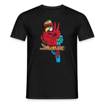 Drôle de perroquet Oiseau Oiseau Oiseau Oiseau Signe de paix - T-shirt homme - noir - Devant - AI Model Male 178 light (178cm)