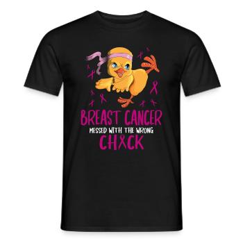 Breast Cancer messed with the wrong chick Küken - Männer T-Shirt - Schwarz - Vorne - AI Model Male 178 light (178cm)