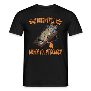 Drôle d’entraînement de souris Piège à souris Fitness Cheese - T-shirt homme - noir - Devant - AI Model Male 178 light (178cm)