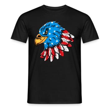 USA Amerikanischer Weißkopfseeadler US Flagge - Männer T-Shirt - Schwarz - Vorne - AI Model Male 178 light (178cm)