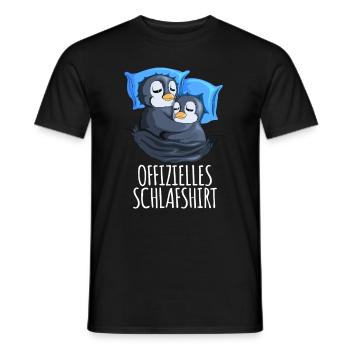 Offizielles Schlafshirt Pinguin Schlafanzug Spruch - Männer T-Shirt - Schwarz - Vorne - AI Model Male 178 light (178cm)