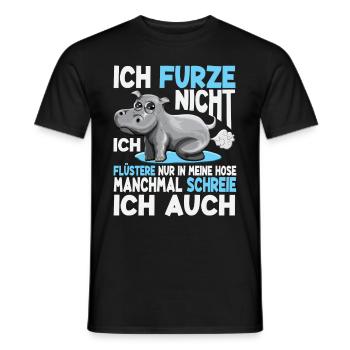 Furzendes Nilpferd Ich Furze Nicht flüstere nur - Männer T-Shirt - Schwarz - Vorne - AI Model Male 178 light (178cm)