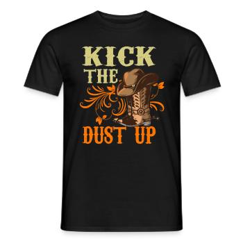 Western Kick The Dust Up Cowboyhut Cowboystiefel - Männer T-Shirt - Schwarz - Vorne - AI Model Male 178 light (178cm)