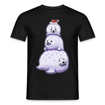 Chonky Seal Schneemann Weihnachten - Männer T-Shirt - Schwarz - Vorne - AI Model Male 178 light (178cm)