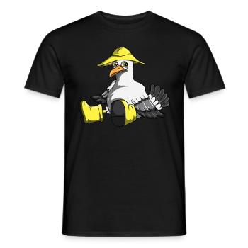 Seagull Gift Coastal Holiday Sea Lake Ocean Fans - Men's T-Shirt - black - Front - AI Model Male 178 light (178cm)