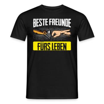 Beste Freunde Baggerfahrer Baggern Bagger Geschenk - Männer T-Shirt - Schwarz - Vorne - AI Model Male 178 light (178cm)