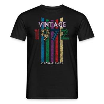 Vintage fabriqué en 1972 pièces d’origine Cadeau 50ème année - T-shirt homme - noir - Devant - AI Model Male 178 light (178cm)